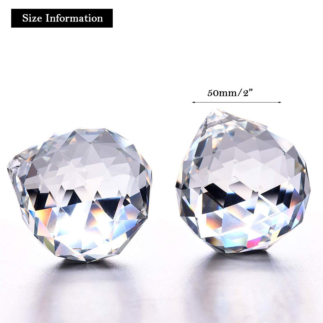 Amazon.co.jp: H&D 風水 サンキャッチャー クリスタルボール 50mm 2個